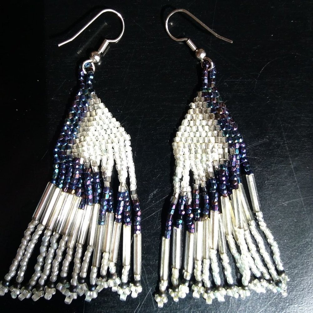 Seed Bead Fringe Earrings